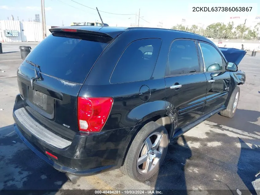 2008 Pontiac Torrent Gxp VIN: 2CKDL637386063867 Lot: 40494281