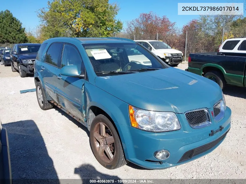 2008 Pontiac Torrent Gxp VIN: 2CKDL737986017014 Lot: 40563975