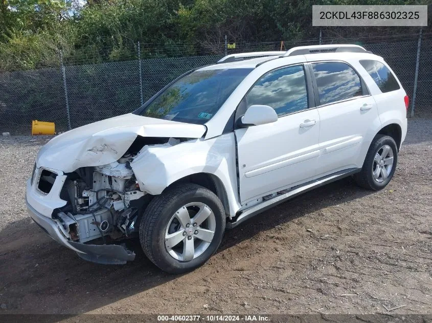 2008 Pontiac Torrent VIN: 2CKDL43F886302325 Lot: 40602377