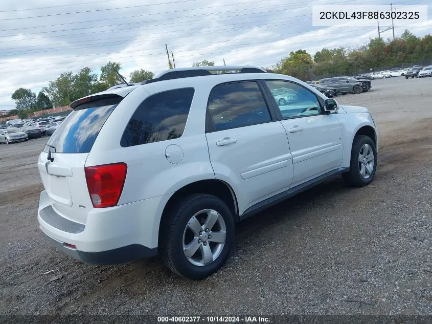 2008 Pontiac Torrent VIN: 2CKDL43F886302325 Lot: 40602377