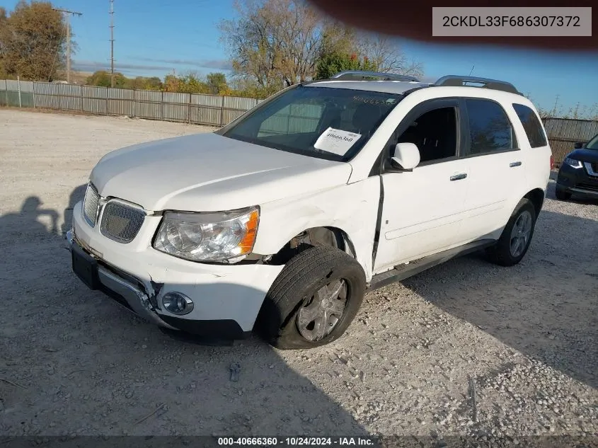 2008 Pontiac Torrent VIN: 2CKDL33F686307372 Lot: 40666360