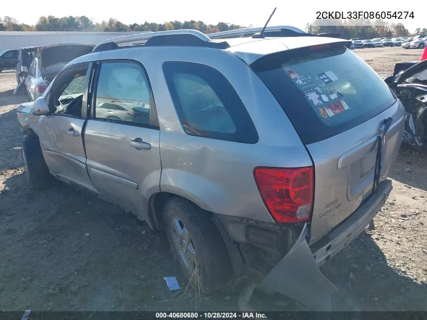 2008 Pontiac Torrent VIN: 2CKDL33F086054274 Lot: 40680680