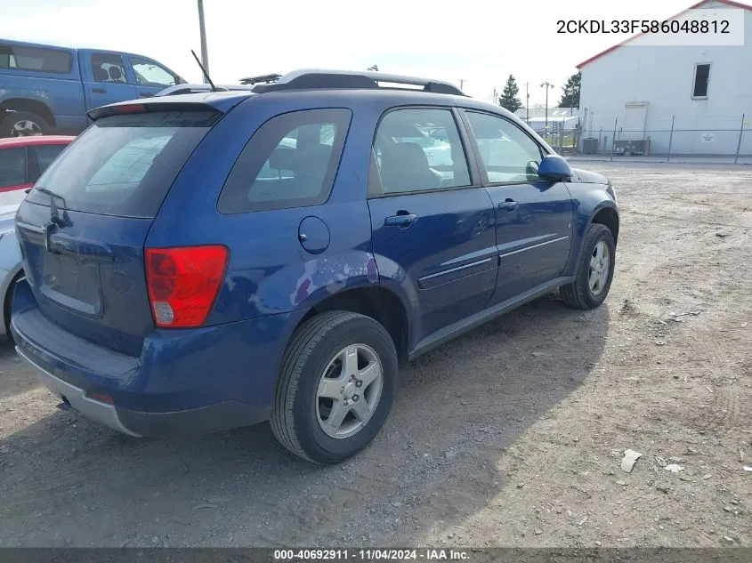 2008 Pontiac Torrent VIN: 2CKDL33F586048812 Lot: 40692911