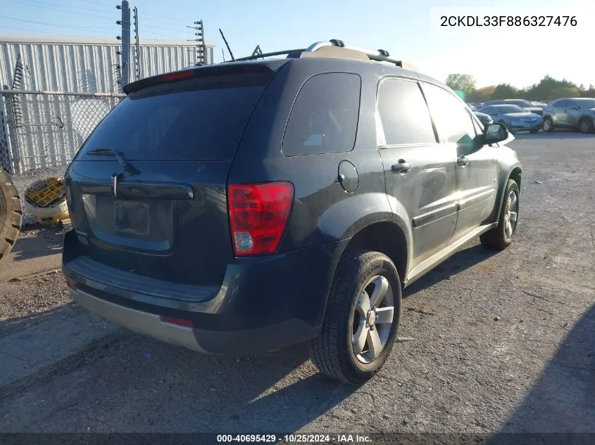 2008 Pontiac Torrent VIN: 2CKDL33F886327476 Lot: 40695429