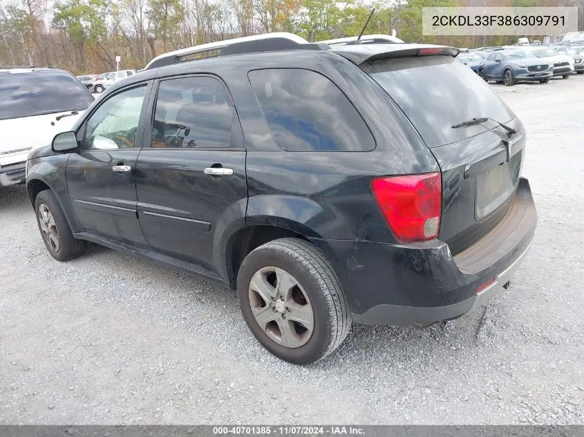 2008 Pontiac Torrent VIN: 2CKDL33F386309791 Lot: 40701385