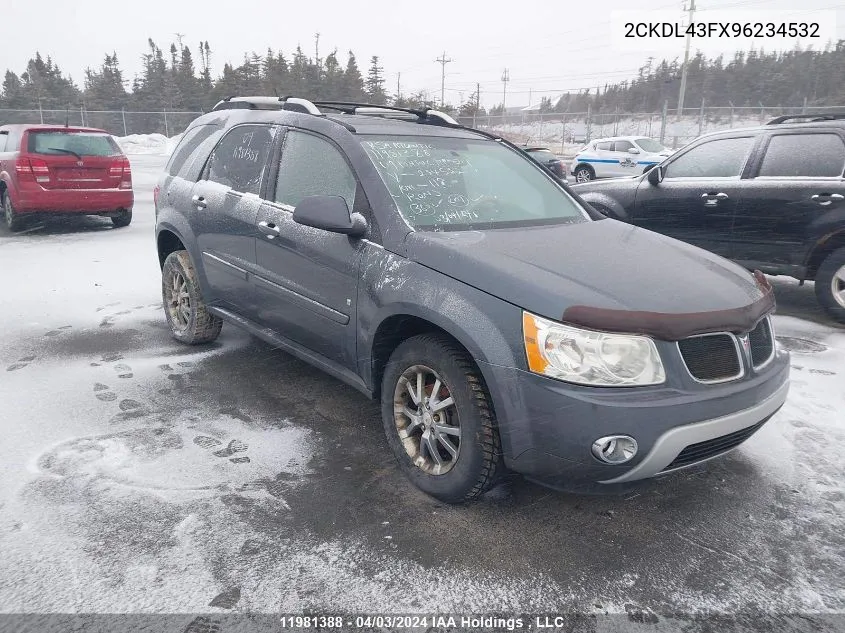 2009 Pontiac Torrent VIN: 2CKDL43FX96234532 Lot: 11981388