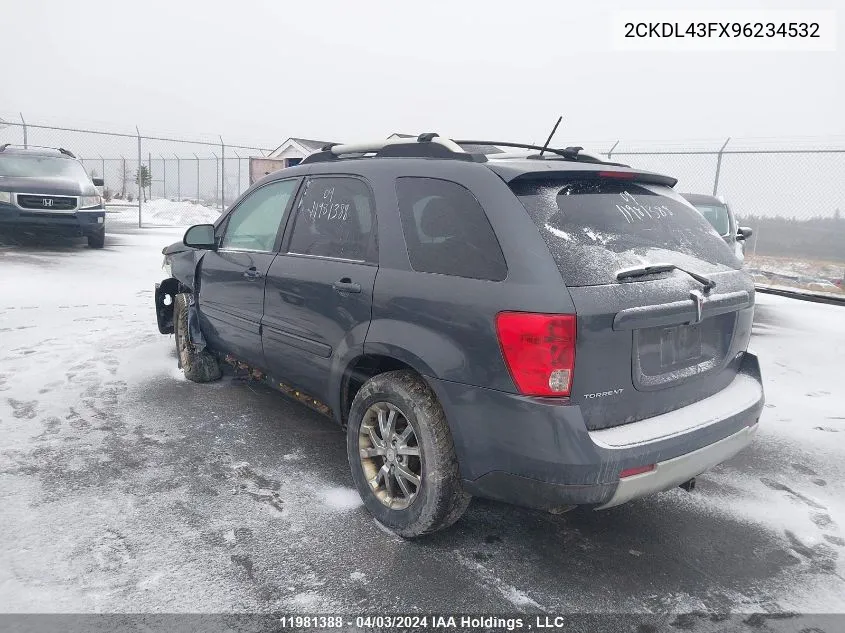 2009 Pontiac Torrent VIN: 2CKDL43FX96234532 Lot: 11981388