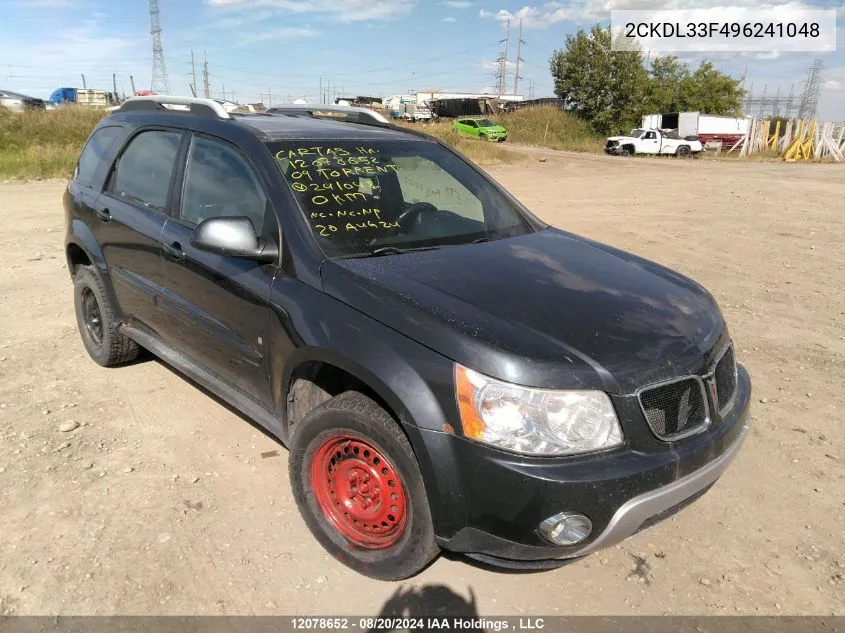 2009 Pontiac Torrent VIN: 2CKDL33F496241048 Lot: 12078652