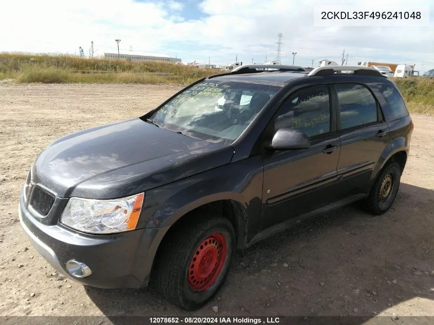 2009 Pontiac Torrent VIN: 2CKDL33F496241048 Lot: 12078652