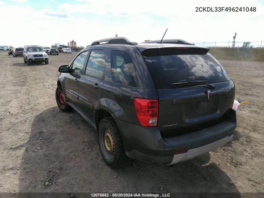 2009 Pontiac Torrent VIN: 2CKDL33F496241048 Lot: 12078652