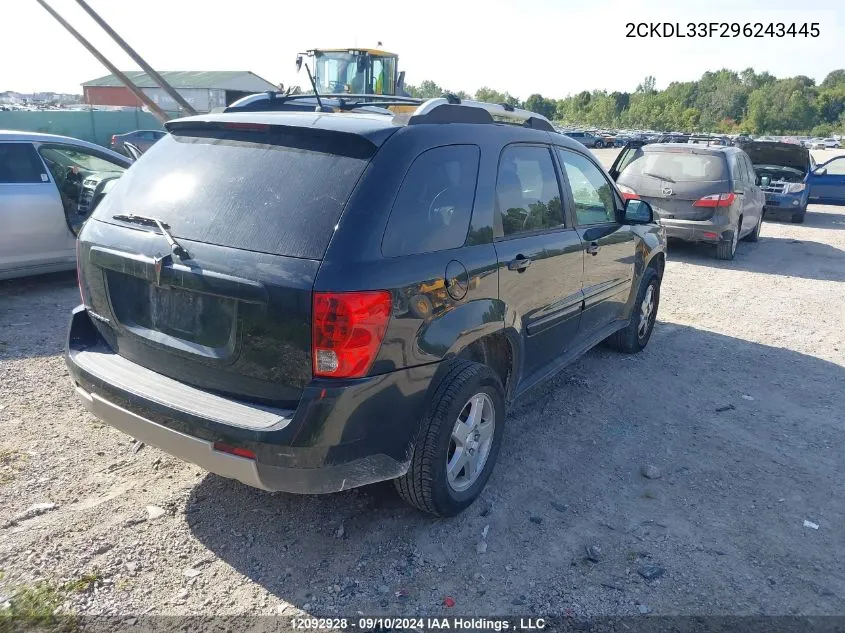 2009 Pontiac Torrent VIN: 2CKDL33F296243445 Lot: 12092928