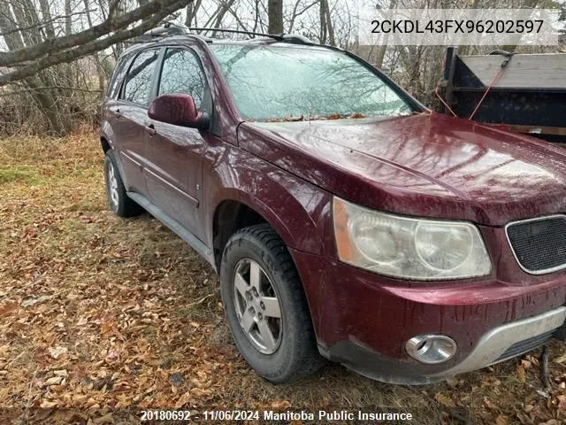 2009 Pontiac Torrent VIN: 2CKDL43FX96202597 Lot: 20180692