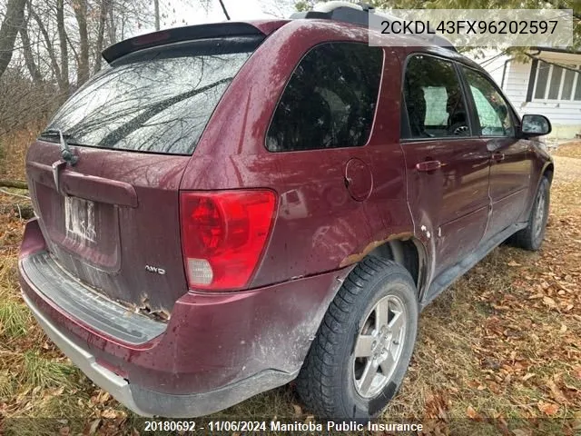 2009 Pontiac Torrent VIN: 2CKDL43FX96202597 Lot: 20180692