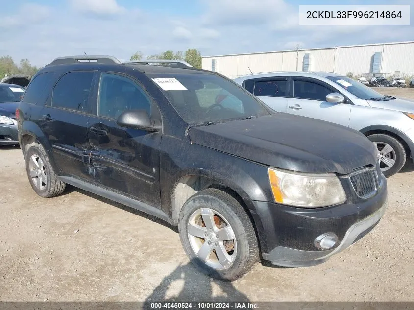 2009 Pontiac Torrent VIN: 2CKDL33F996214864 Lot: 40450524