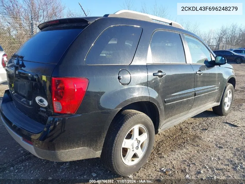 2009 Pontiac Torrent VIN: 2CKDL43F696248279 Lot: 40766382