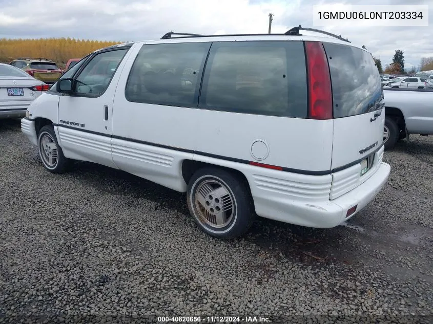 1992 Pontiac Trans Sport VIN: 1GMDU06L0NT203334 Lot: 40820656