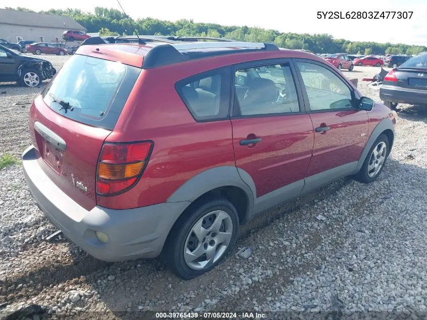 2003 Pontiac Vibe VIN: 5Y2SL62803Z477307 Lot: 39765439