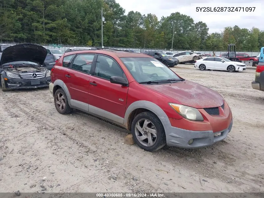 2003 Pontiac Vibe VIN: 5Y2SL62873Z471097 Lot: 40350685