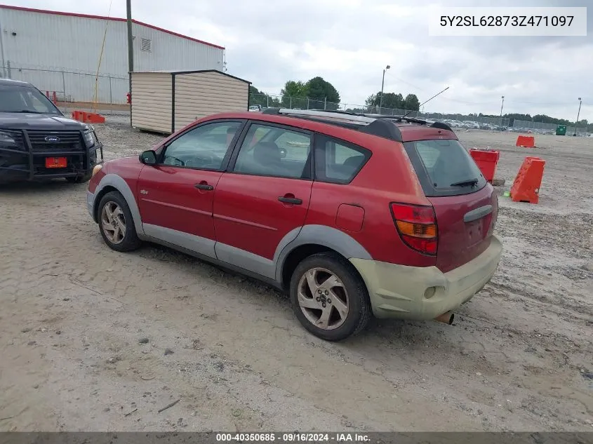 2003 Pontiac Vibe VIN: 5Y2SL62873Z471097 Lot: 40350685