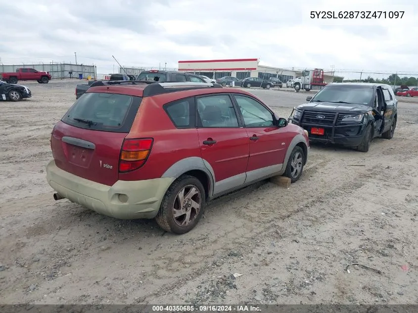 2003 Pontiac Vibe VIN: 5Y2SL62873Z471097 Lot: 40350685