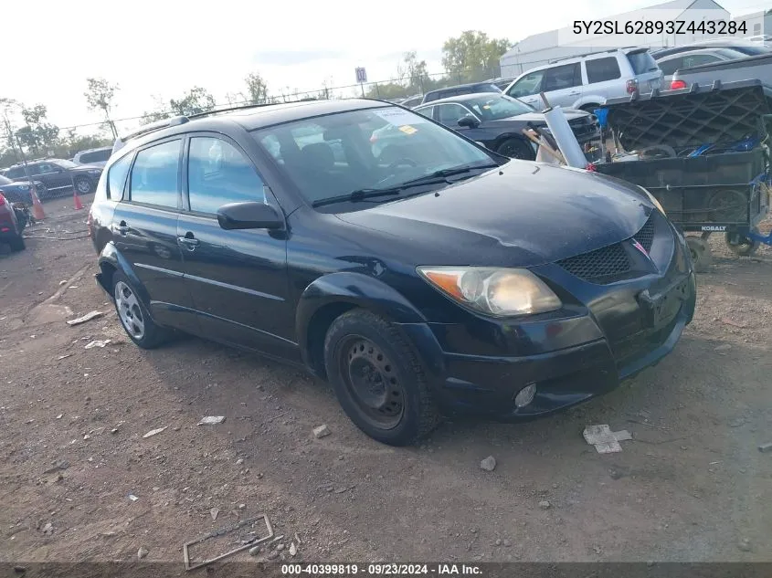 2003 Pontiac Vibe VIN: 5Y2SL62893Z443284 Lot: 40399819