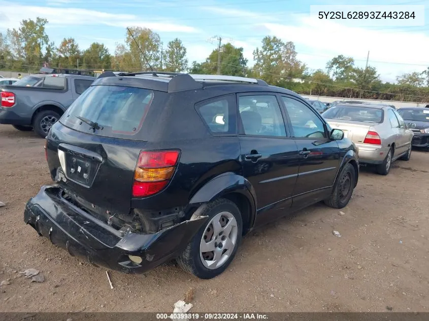 2003 Pontiac Vibe VIN: 5Y2SL62893Z443284 Lot: 40399819