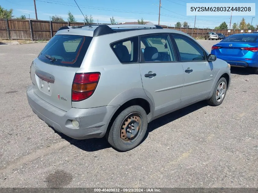 2003 Pontiac Vibe VIN: 5Y2SM62803Z448208 Lot: 40409832