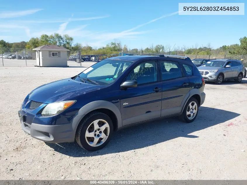 2003 Pontiac Vibe VIN: 5Y2SL62803Z454853 Lot: 40496309