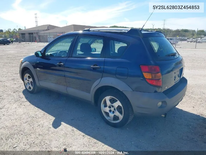 2003 Pontiac Vibe VIN: 5Y2SL62803Z454853 Lot: 40496309