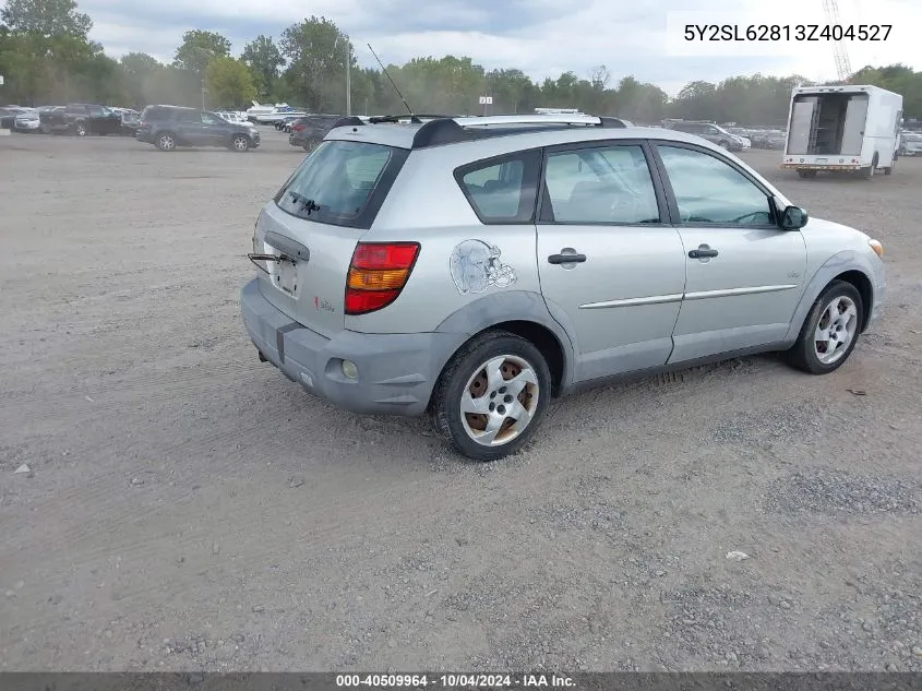 2003 Pontiac Vibe VIN: 5Y2SL62813Z404527 Lot: 40509964