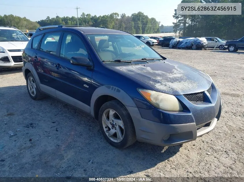 2003 Pontiac Vibe VIN: 5Y2SL62863Z456915 Lot: 40537331