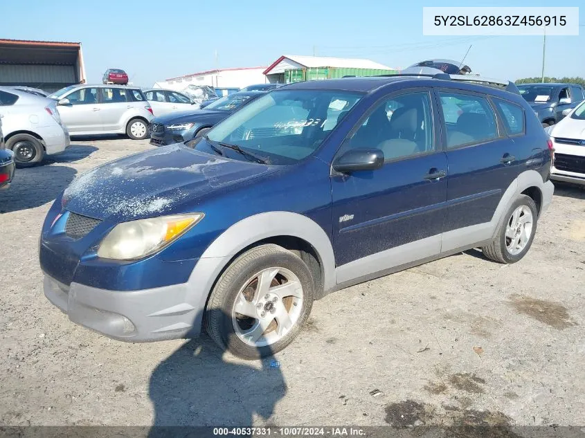 2003 Pontiac Vibe VIN: 5Y2SL62863Z456915 Lot: 40537331