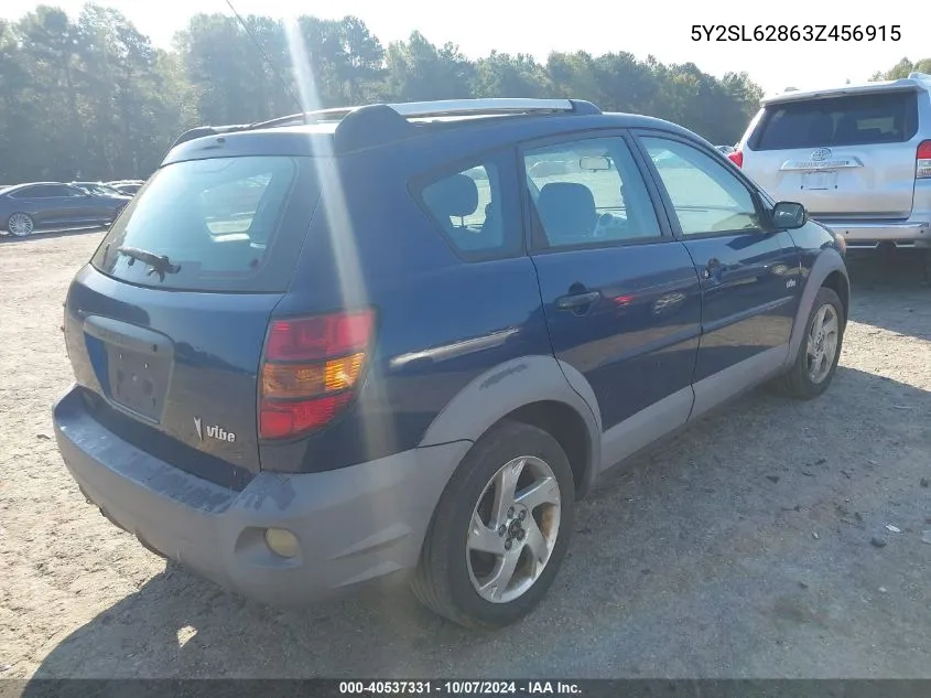 2003 Pontiac Vibe VIN: 5Y2SL62863Z456915 Lot: 40537331