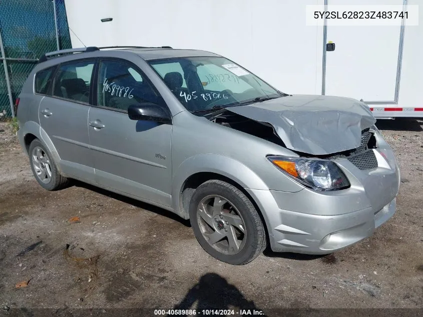 2003 Pontiac Vibe VIN: 5Y2SL62823Z483741 Lot: 40589886