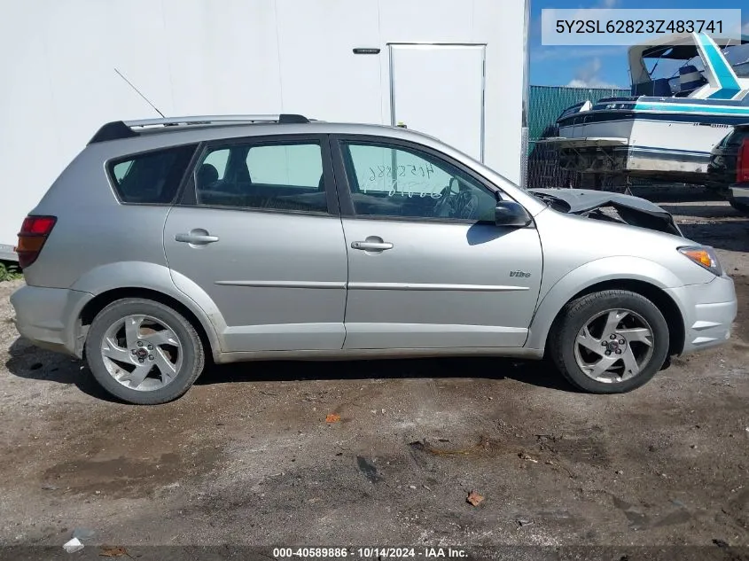 2003 Pontiac Vibe VIN: 5Y2SL62823Z483741 Lot: 40589886