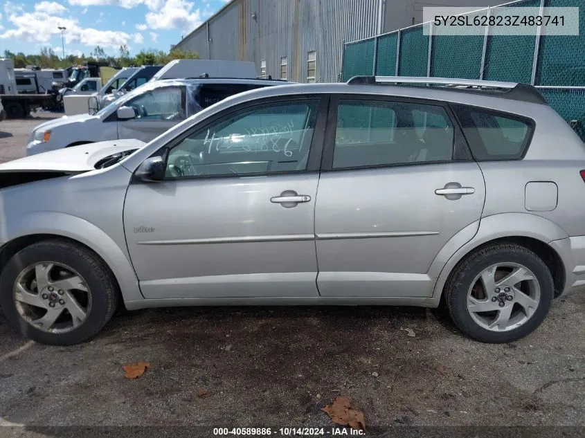 2003 Pontiac Vibe VIN: 5Y2SL62823Z483741 Lot: 40589886