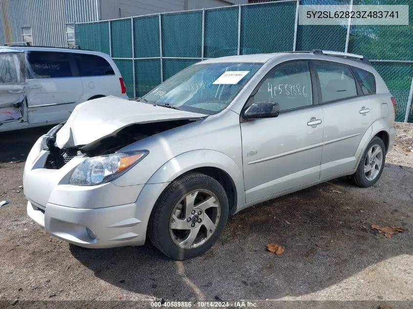 2003 Pontiac Vibe VIN: 5Y2SL62823Z483741 Lot: 40589886