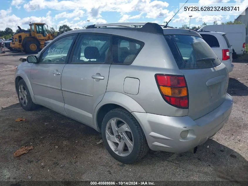 2003 Pontiac Vibe VIN: 5Y2SL62823Z483741 Lot: 40589886