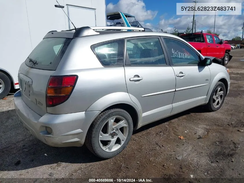 2003 Pontiac Vibe VIN: 5Y2SL62823Z483741 Lot: 40589886