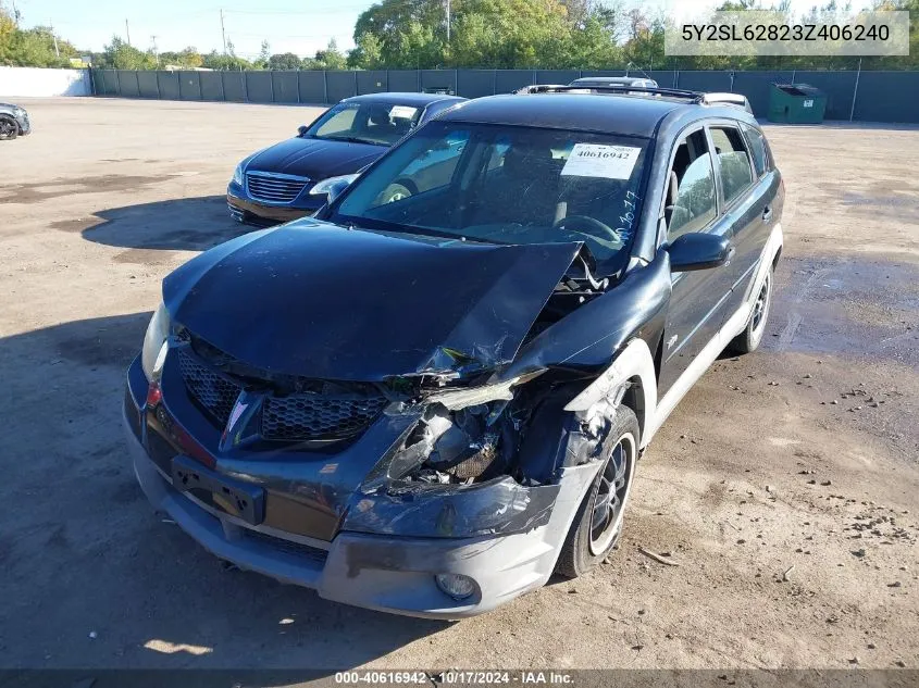 2003 Pontiac Vibe VIN: 5Y2SL62823Z406240 Lot: 40616942