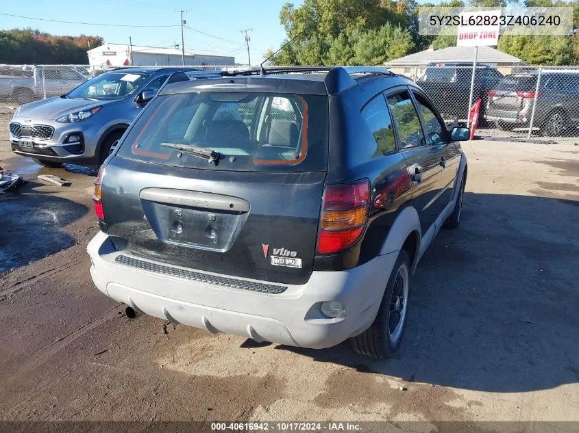 2003 Pontiac Vibe VIN: 5Y2SL62823Z406240 Lot: 40616942