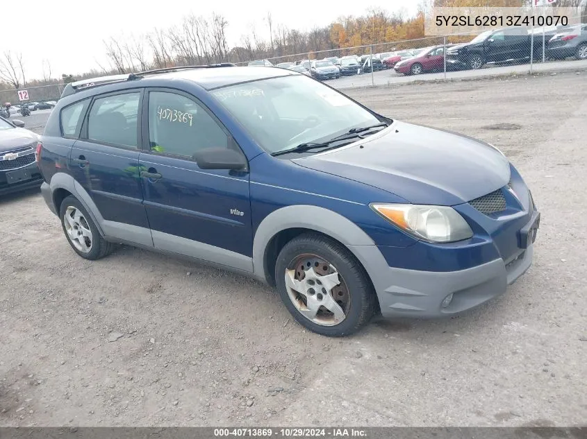 2003 Pontiac Vibe VIN: 5Y2SL62813Z410070 Lot: 40713869