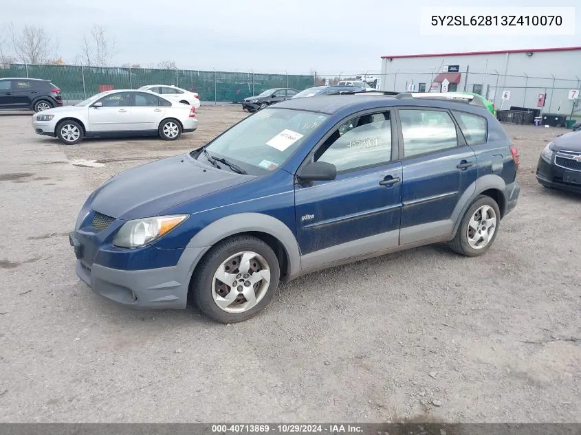 2003 Pontiac Vibe VIN: 5Y2SL62813Z410070 Lot: 40713869