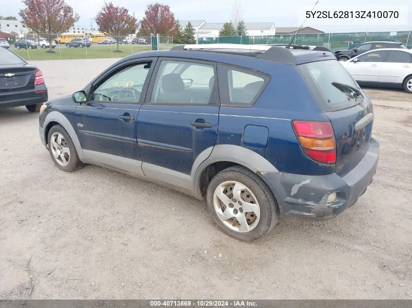 2003 Pontiac Vibe VIN: 5Y2SL62813Z410070 Lot: 40713869