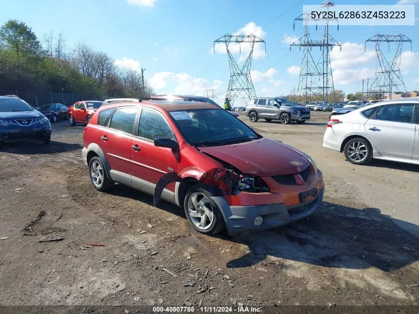 2003 Pontiac Vibe VIN: 5Y2SL62863Z453223 Lot: 40807785