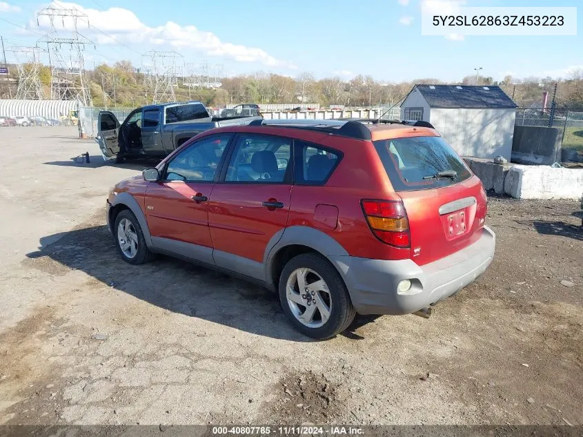 2003 Pontiac Vibe VIN: 5Y2SL62863Z453223 Lot: 40807785