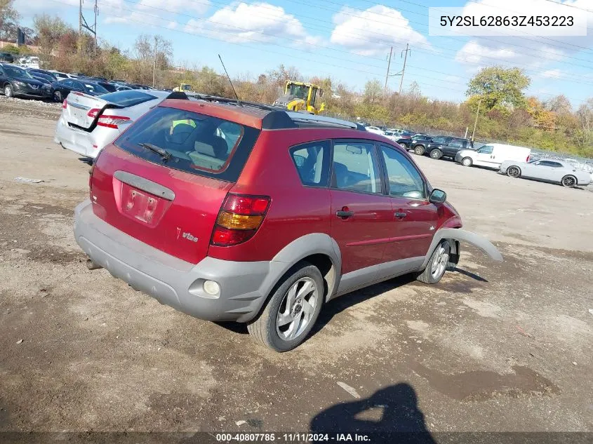 2003 Pontiac Vibe VIN: 5Y2SL62863Z453223 Lot: 40807785