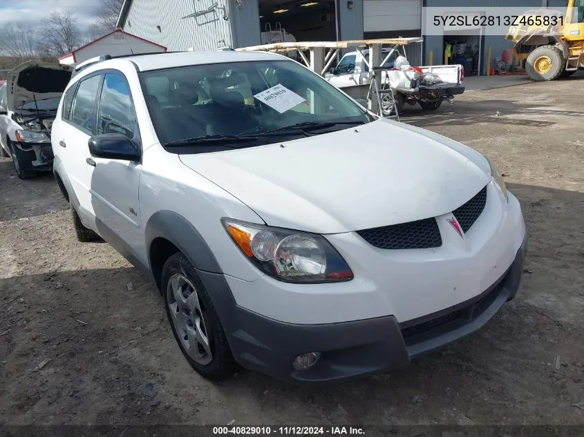 2003 Pontiac Vibe VIN: 5Y2SL62813Z465831 Lot: 40829010