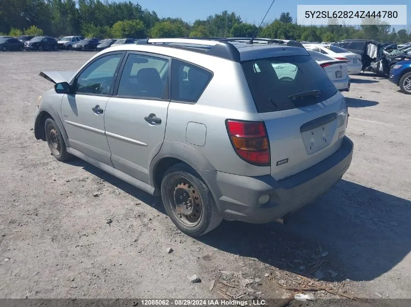 2004 Pontiac Vibe VIN: 5Y2SL62824Z444780 Lot: 12085062