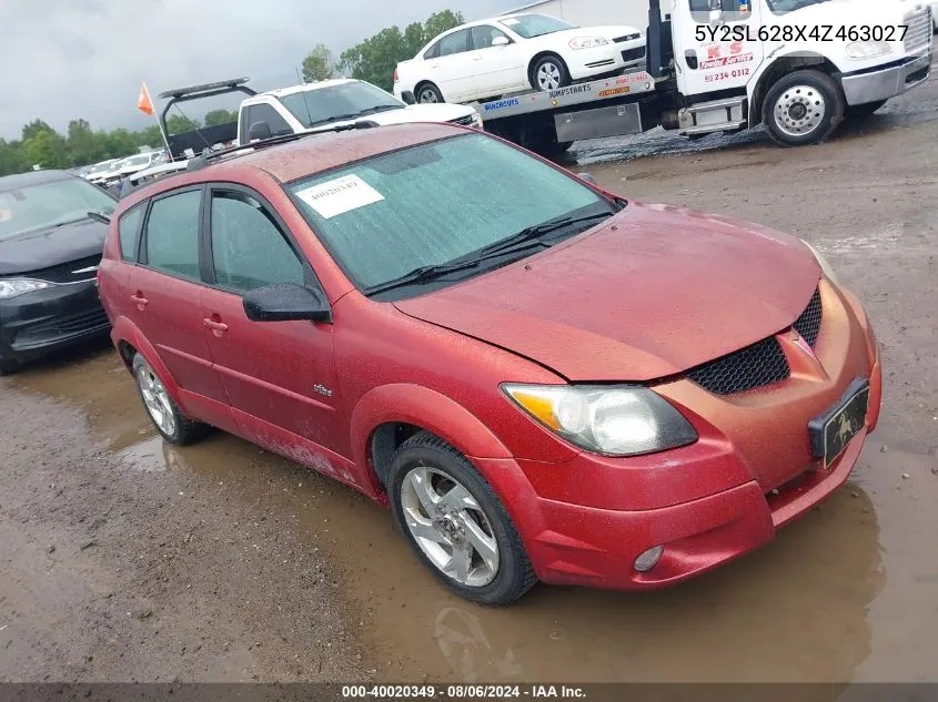 2004 Pontiac Vibe VIN: 5Y2SL628X4Z463027 Lot: 40020349